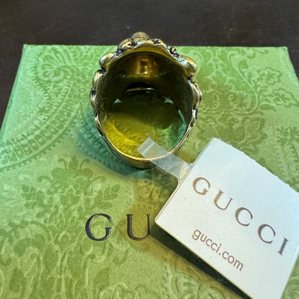 New Authentic Gucci Lion Head Ring Size IT 19 / US 8.75 - Picture 8 of 13